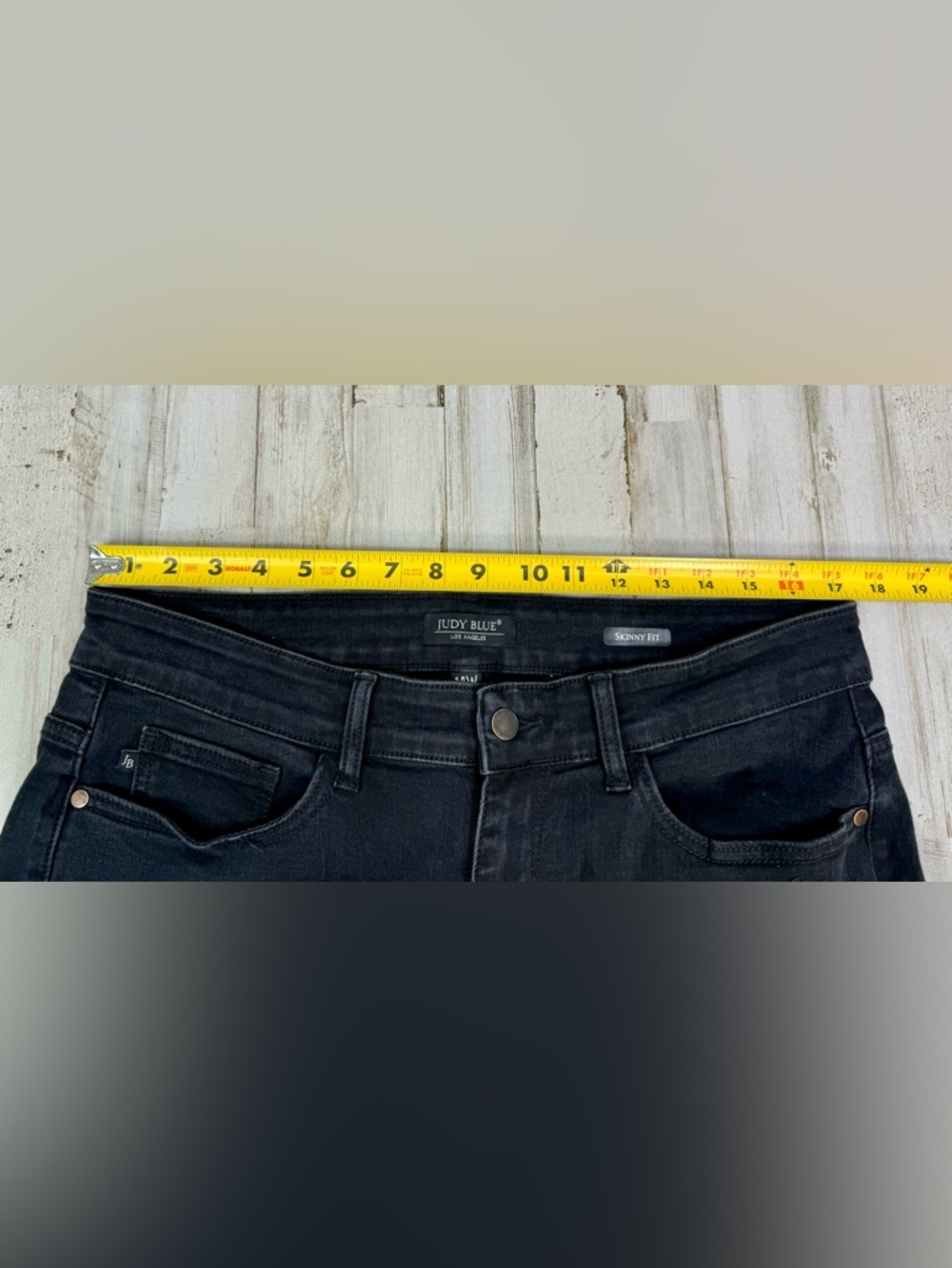 Judy Blue Jeans Womens 14W Black High Rise Distressed Leopard Print Skinny - Picture 6 of 12